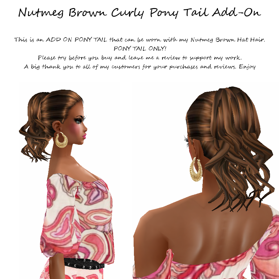 Curly Nutmeg Brown Pony Tail Add-On photo Curly Brown Pony Add-On.png