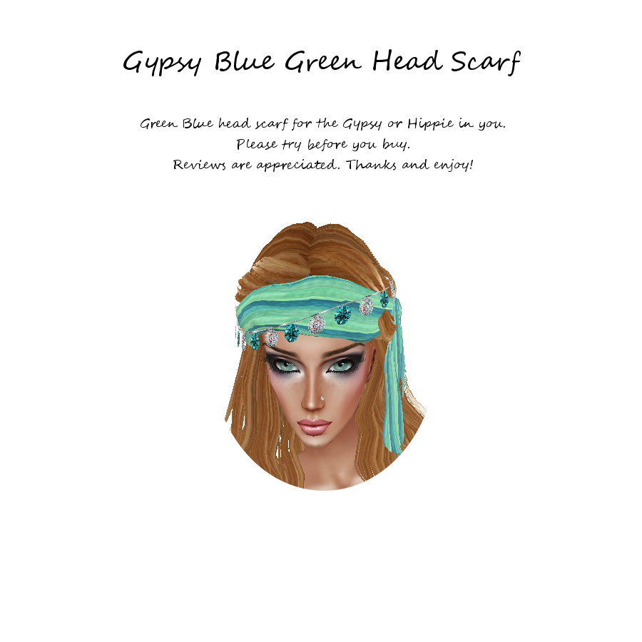 Gypsy Blue Green Head Scarf photo Gypsy Blue Green Head Scarf.png