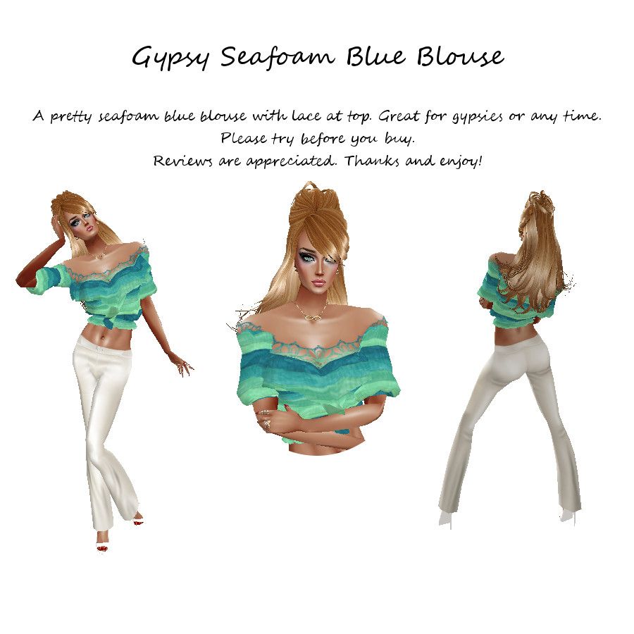 Gypsy Seafoam Blue Blouse. photo Gypsy Seafoam Blue Blouse.jpg