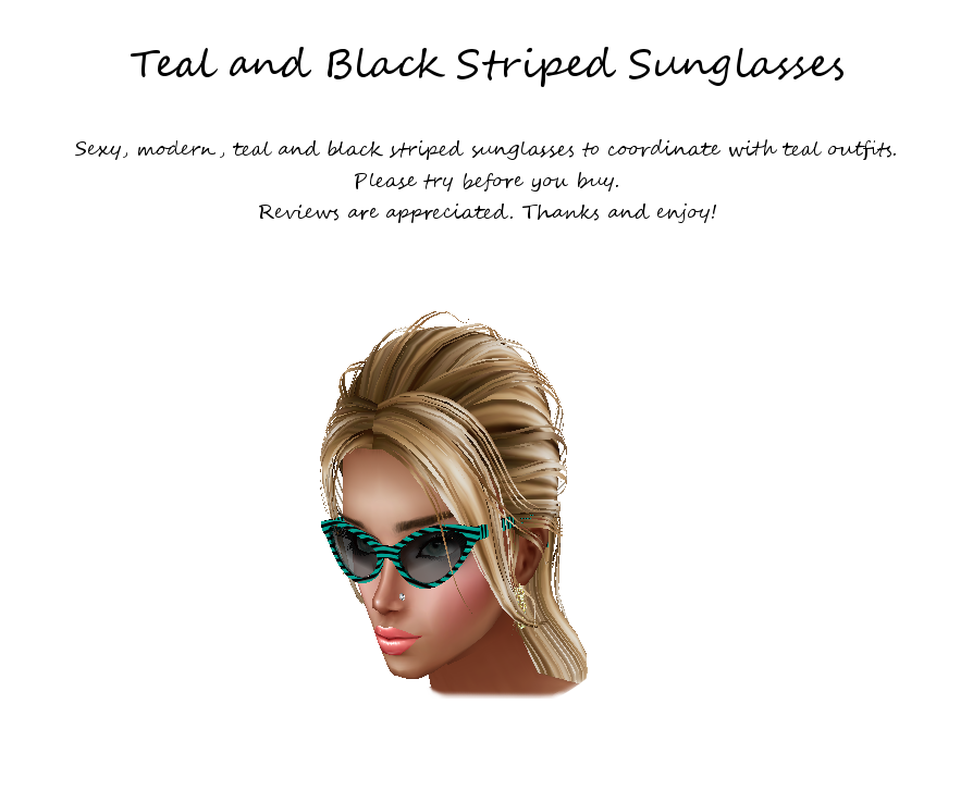 Teal and Black Striped Sunglasses photo Teal and Black Striped Sunglasses.png