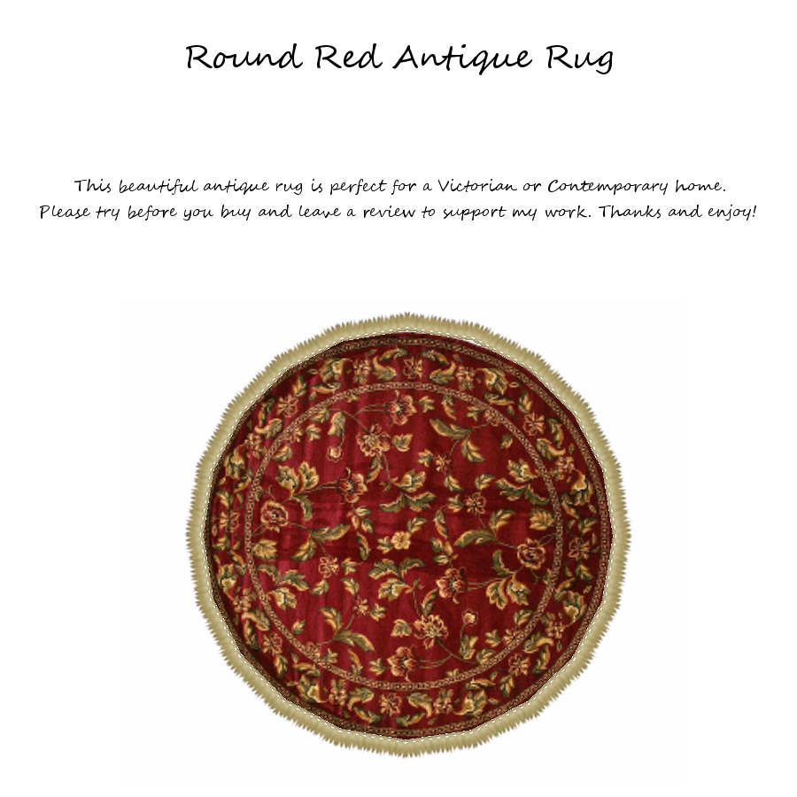 Round Red Antique Rug photo round red antique rug.png