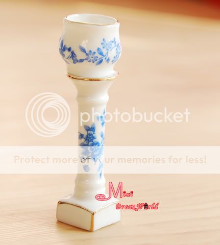 12 Dollhouse Miniature Porcelain Vase W/ Stand Set  