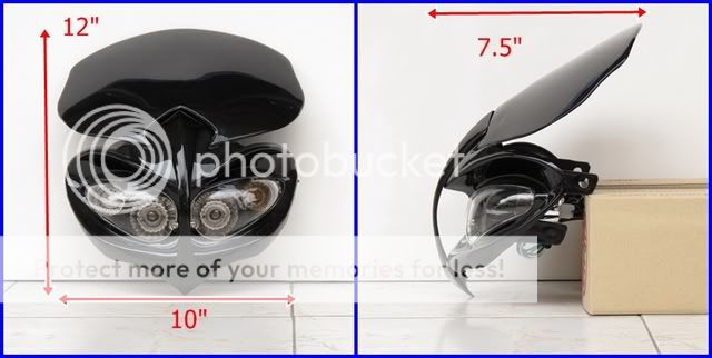 Streetfighter Headlight Head light Motorcycle Monster Black Colour 