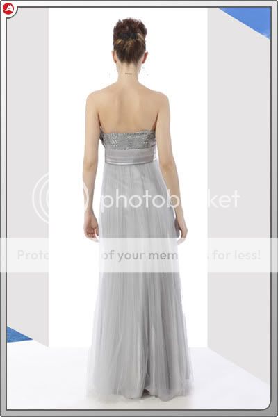 2012 Best selling Strapless Gray Long Prom Gowns Size M/8 Free 