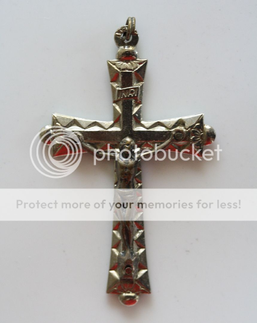 Ornate 1 5/8 Tall Vintage Rosary Crucifix  