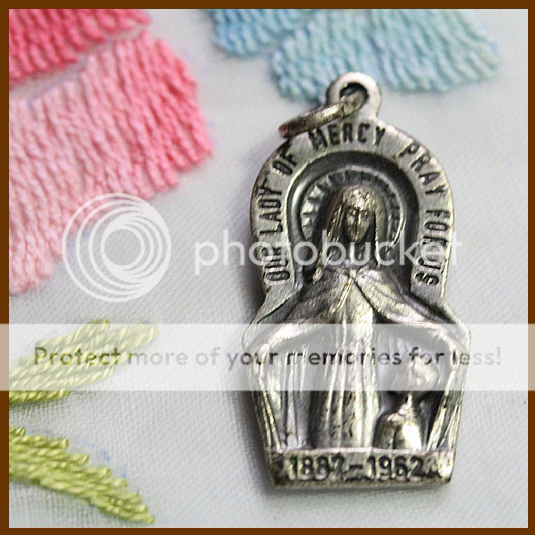   Catholic Medal OUR LADY OF MERCY / SACRED HEART OF JESUS  