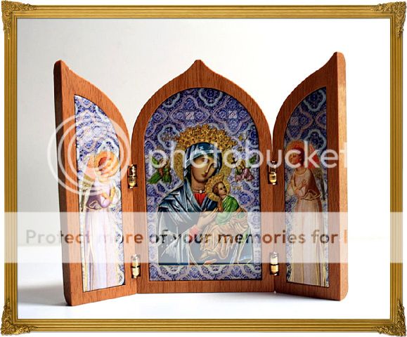 Catholic Triptych Travel Shrine Our Mother of Perpetual Help  