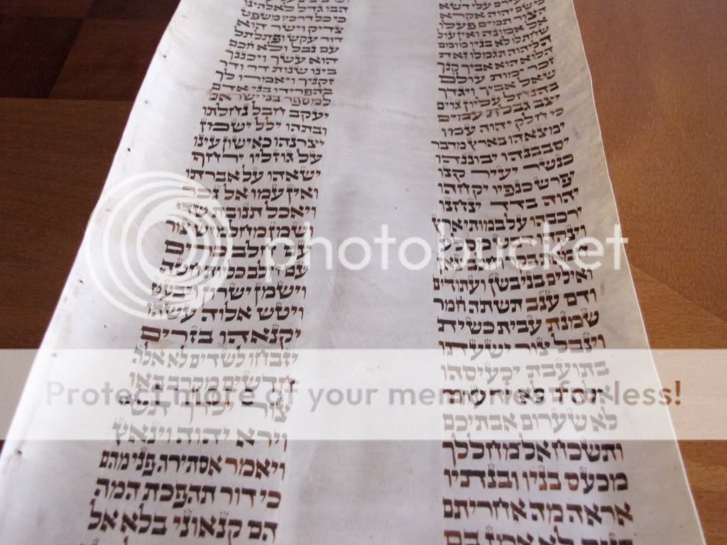 MANUSCRIPT TORAH SCROLL BIBLE FRAGMENT SYNAGOGUE 250YRS  