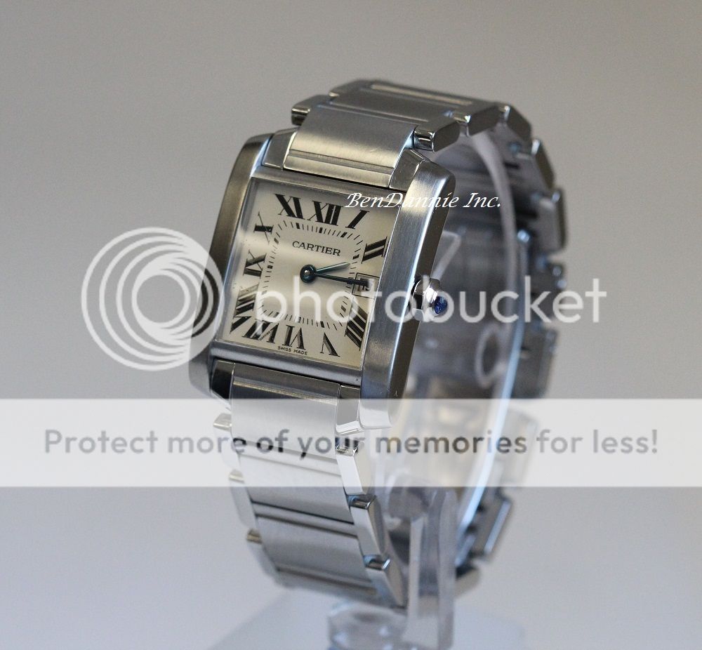 Cartier Mens Stainless Steel Tank Francaise Box and Papers W51011Q3 Mid ...