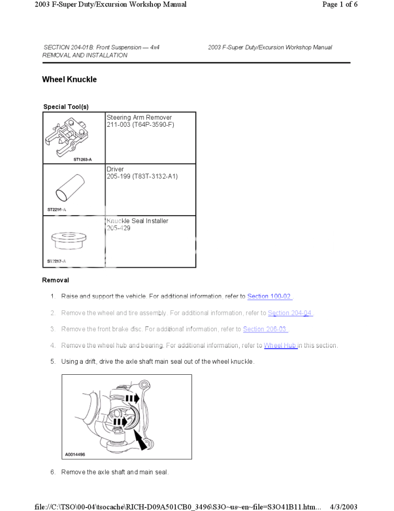 How to get front axles out - Ford Truck Enthusiasts Forums